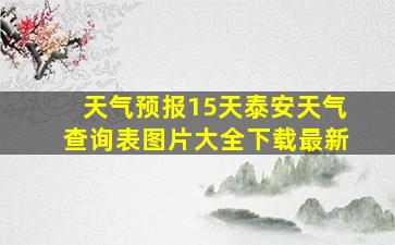 天气预报15天泰安天气查询表图片大全下载最新