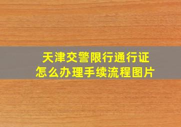 天津交警限行通行证怎么办理手续流程图片