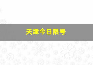 天津今日限号