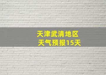 天津武清地区天气预报15天