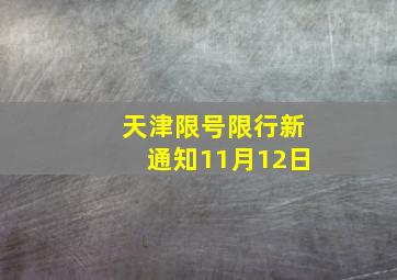 天津限号限行新通知11月12日