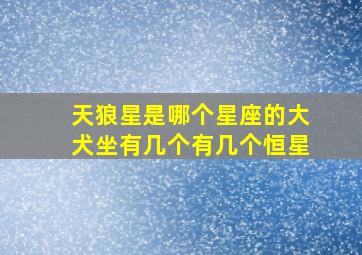 天狼星是哪个星座的大犬坐有几个有几个恒星