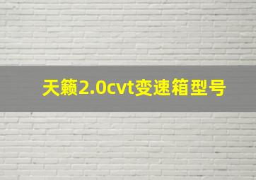 天籁2.0cvt变速箱型号