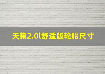 天籁2.0l舒适版轮胎尺寸