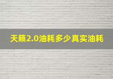 天籁2.0油耗多少真实油耗