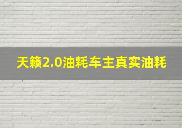 天籁2.0油耗车主真实油耗