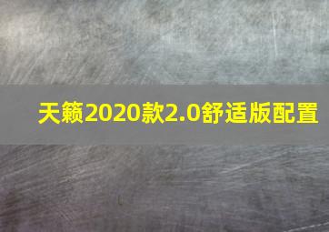 天籁2020款2.0舒适版配置