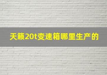 天籁20t变速箱哪里生产的