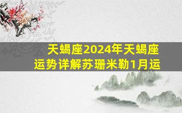 天蝎座2024年天蝎座运势详解苏珊米勒1月运