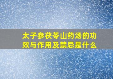 太子参茯苓山药汤的功效与作用及禁忌是什么