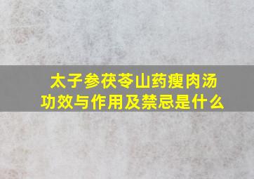 太子参茯苓山药瘦肉汤功效与作用及禁忌是什么