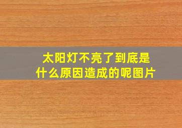 太阳灯不亮了到底是什么原因造成的呢图片