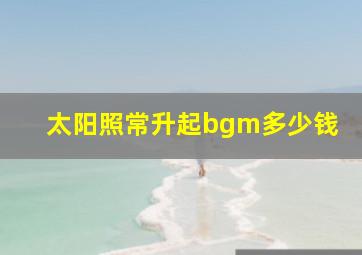 太阳照常升起bgm多少钱