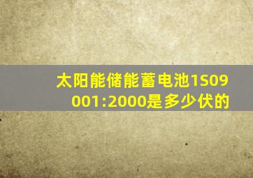 太阳能储能蓄电池1S09001:2000是多少伏的