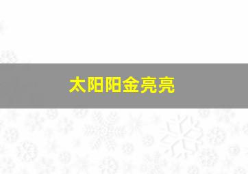 太阳阳金亮亮