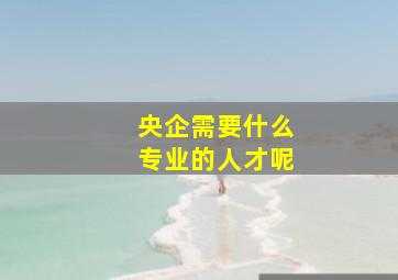 央企需要什么专业的人才呢