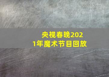 央视春晚2021年魔术节目回放