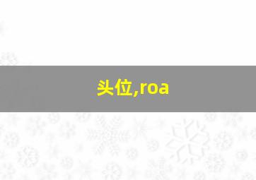 头位,roa