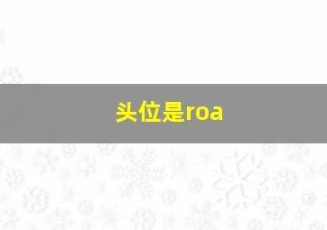 头位是roa