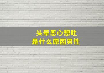 头晕恶心想吐是什么原因男性