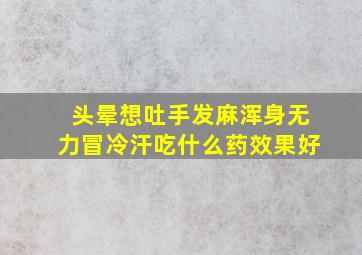 头晕想吐手发麻浑身无力冒冷汗吃什么药效果好