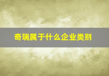 奇瑞属于什么企业类别