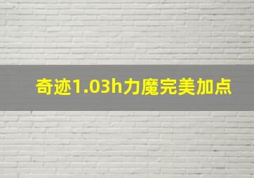 奇迹1.03h力魔完美加点