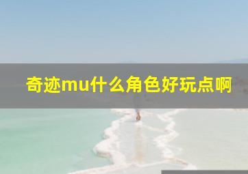 奇迹mu什么角色好玩点啊