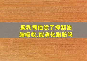 奥利司他除了抑制油脂吸收,能消化脂肪吗