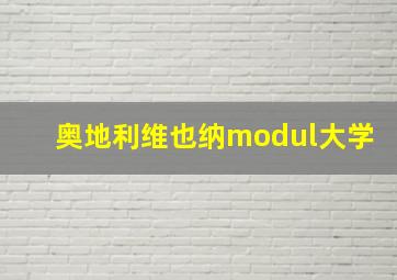 奥地利维也纳modul大学