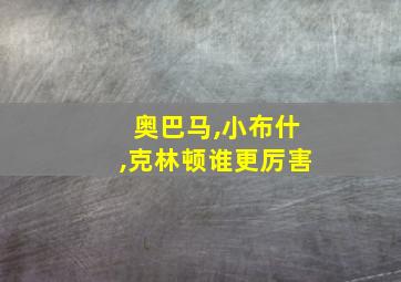 奥巴马,小布什,克林顿谁更厉害