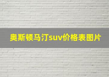 奥斯顿马汀suv价格表图片