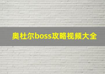 奥杜尔boss攻略视频大全