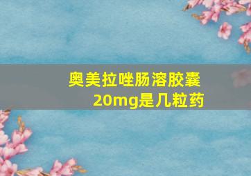 奥美拉唑肠溶胶囊20mg是几粒药