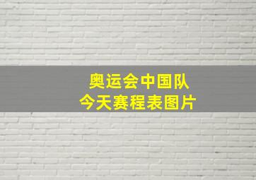 奥运会中国队今天赛程表图片