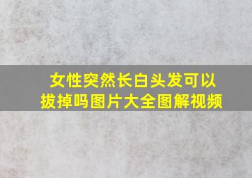 女性突然长白头发可以拔掉吗图片大全图解视频