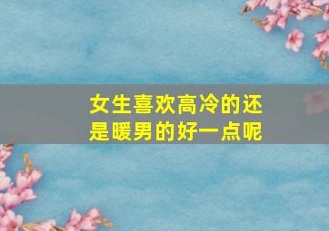 女生喜欢高冷的还是暖男的好一点呢