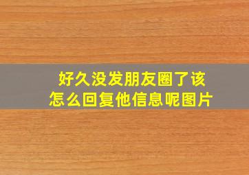 好久没发朋友圈了该怎么回复他信息呢图片