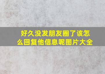 好久没发朋友圈了该怎么回复他信息呢图片大全