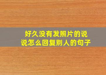 好久没有发照片的说说怎么回复别人的句子