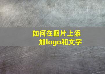 如何在图片上添加logo和文字