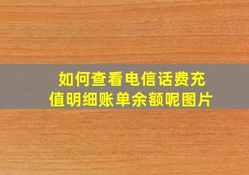 如何查看电信话费充值明细账单余额呢图片