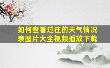 如何查看过往的天气情况表图片大全视频播放下载