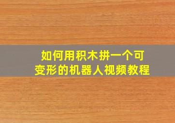 如何用积木拼一个可变形的机器人视频教程