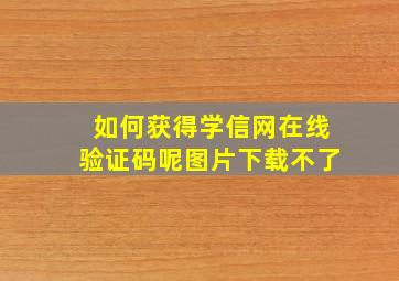 如何获得学信网在线验证码呢图片下载不了