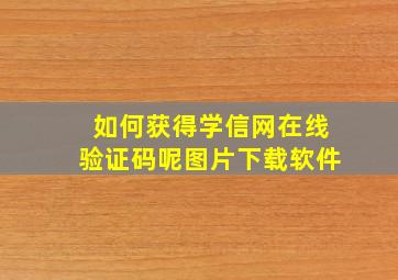 如何获得学信网在线验证码呢图片下载软件