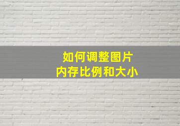 如何调整图片内存比例和大小