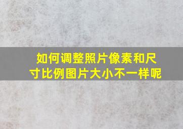 如何调整照片像素和尺寸比例图片大小不一样呢