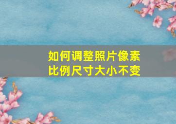 如何调整照片像素比例尺寸大小不变