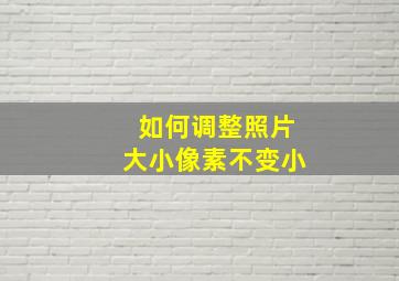 如何调整照片大小像素不变小